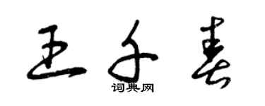 曾慶福王千春草書個性簽名怎么寫