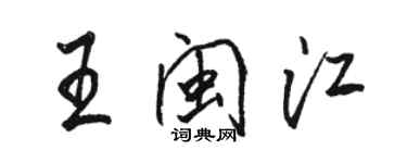 駱恆光王閩江行書個性簽名怎么寫