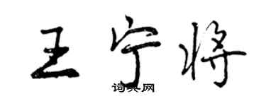 曾慶福王寧將行書個性簽名怎么寫