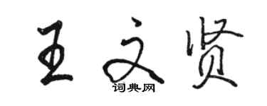 駱恆光王文賢行書個性簽名怎么寫