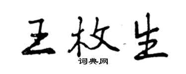 曾慶福王枚生行書個性簽名怎么寫