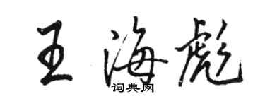 駱恆光王海彪行書個性簽名怎么寫