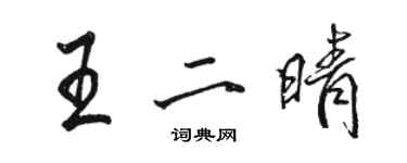 駱恆光王二晴行書個性簽名怎么寫