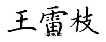丁謙王雷枝楷書個性簽名怎么寫