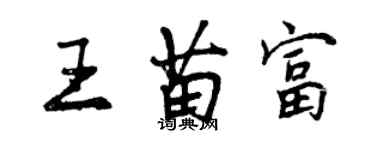 曾慶福王苗富行書個性簽名怎么寫