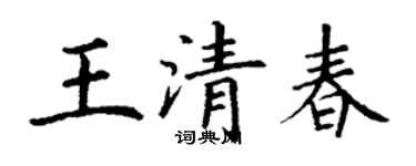 丁謙王清春楷書個性簽名怎么寫