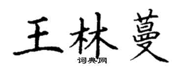 丁謙王林蔓楷書個性簽名怎么寫