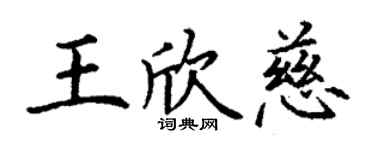 丁謙王欣慈楷書個性簽名怎么寫
