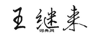 駱恆光王繼來行書個性簽名怎么寫