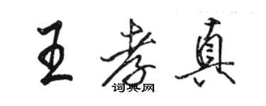 駱恆光王孝真行書個性簽名怎么寫