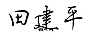 曾慶福田建平行書個性簽名怎么寫