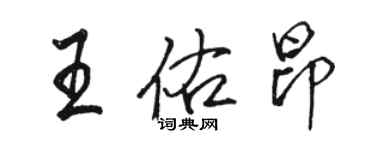 駱恆光王佑昂行書個性簽名怎么寫