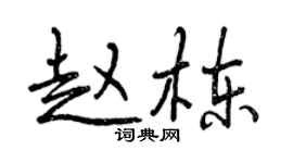 曾慶福趙棟行書個性簽名怎么寫