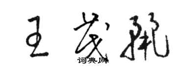 駱恆光王茂麗草書個性簽名怎么寫