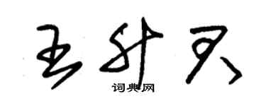 朱錫榮王升君草書個性簽名怎么寫
