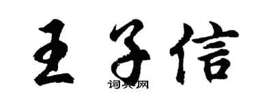 胡問遂王子信行書個性簽名怎么寫