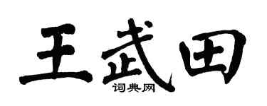 翁闓運王武田楷書個性簽名怎么寫