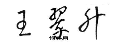駱恆光王翠升草書個性簽名怎么寫