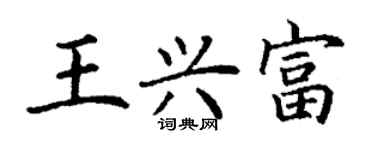 丁謙王興富楷書個性簽名怎么寫