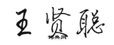 駱恆光王賢聰行書個性簽名怎么寫