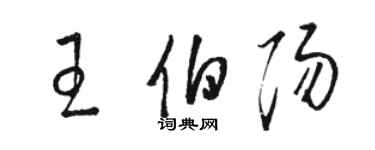 駱恆光王伯陽草書個性簽名怎么寫