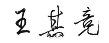 駱恆光王其競行書個性簽名怎么寫