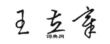 駱恆光王立章草書個性簽名怎么寫