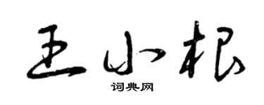 曾慶福王小根草書個性簽名怎么寫