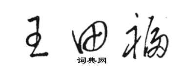 駱恆光王田福草書個性簽名怎么寫