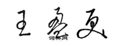 駱恆光王盈更草書個性簽名怎么寫