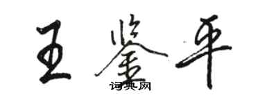 駱恆光王鑑平行書個性簽名怎么寫