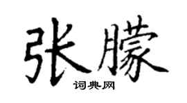 丁謙張朦楷書個性簽名怎么寫