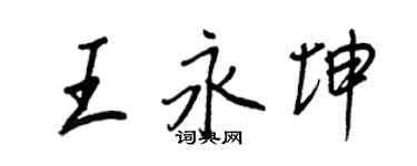 王正良王永坤行書個性簽名怎么寫