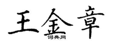 丁謙王金章楷書個性簽名怎么寫