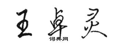 駱恆光王卓靈行書個性簽名怎么寫