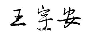 曾慶福王宇安行書個性簽名怎么寫