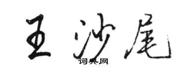 駱恆光王沙尾行書個性簽名怎么寫