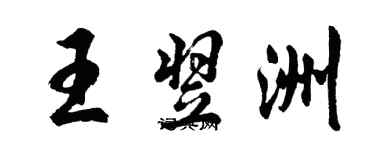 胡問遂王翌洲行書個性簽名怎么寫