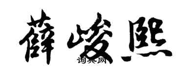 胡問遂薛峻熙行書個性簽名怎么寫