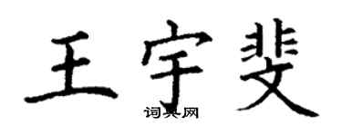 丁謙王宇斐楷書個性簽名怎么寫