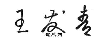 駱恆光王發青草書個性簽名怎么寫