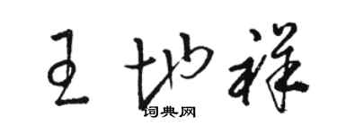 駱恆光王地祥草書個性簽名怎么寫