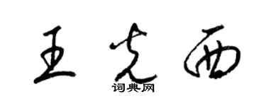 梁錦英王光西草書個性簽名怎么寫