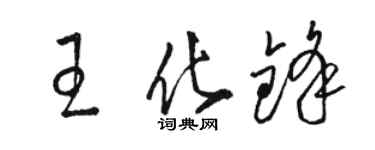 駱恆光王化鋒草書個性簽名怎么寫