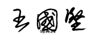 朱錫榮王國堅草書個性簽名怎么寫