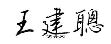 王正良王建聰行書個性簽名怎么寫