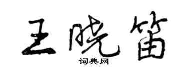 曾慶福王曉笛行書個性簽名怎么寫