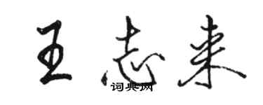 駱恆光王志來行書個性簽名怎么寫