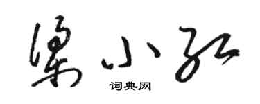 駱恆光梁小紅草書個性簽名怎么寫