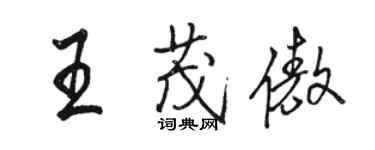 駱恆光王茂傲行書個性簽名怎么寫